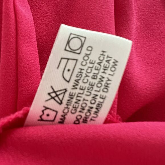 Jones & Co New York Hot Pink Chiffon *Barbiecore* Lightweight Flowy Blouse Large - Picture 8 of 8